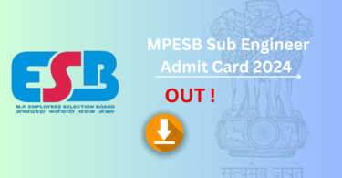 MPESB Sub Engineer Admit Card 2024