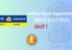 Indian Bank Apprentice Admit Card 2024