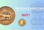 RBI Grade B Admit Card