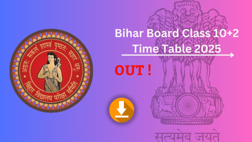 Bihar Board Class 10+2 Time Table