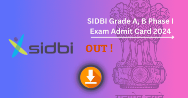 SIDBI Grade A B Admit Card