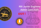 RBI Junior Engineer Admit Card 2025