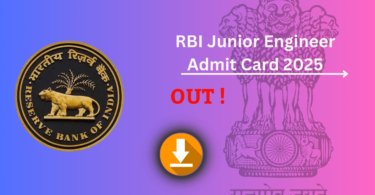 RBI Junior Engineer Admit Card 2025