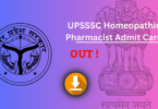 UPSSSC Homeopathic Pharmacist Admit Card