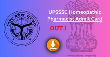 UPSSSC Homeopathic Pharmacist Admit Card