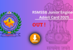 RSMSSB Junior Engineer Admit Card 2025