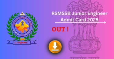 RSMSSB Junior Engineer Admit Card 2025