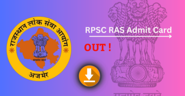 RPSC RAS Admit Card