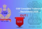 CISF Constable Tradesman Recruitment 2025