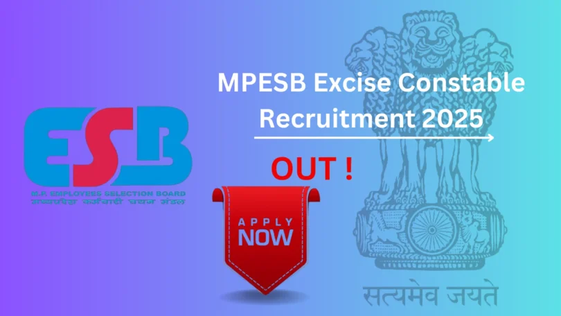 MPESB Excise Constable Recruitment 2025 - apply online link