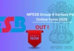 MPESB Recruitment 2025 - apply online link