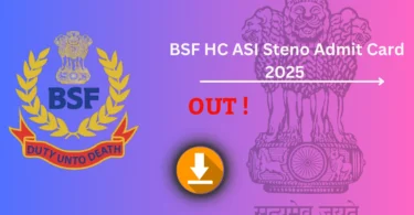 BSF HC ASI Steno Admit Card 2025 जारी – डाउनलोड करने की प्रक्रिया, परीक्षा तिथि और महत्वपूर्ण निर्देश देखें !